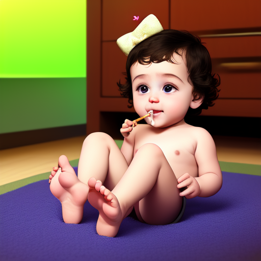 Sketch of a baby's foot with smoke rings