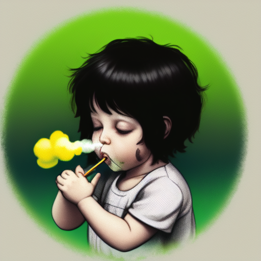 Rendering of possible baby smoking weed