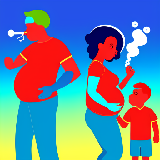 Illustration of a smoking baby pacifier